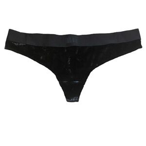 NWT, VS Love Pink Velvet Thong (black)